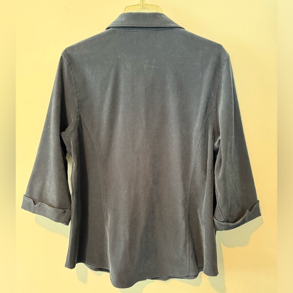 Talbots Women’s Suede Shirt size L - slate blue - Picture 2 of 5